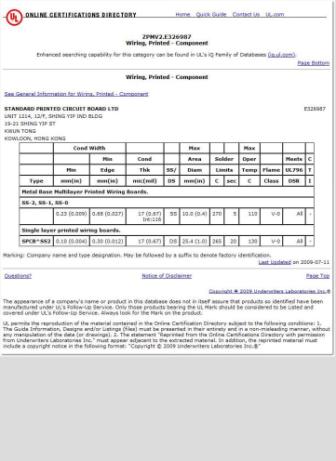 You can double click here to visit UL.com to verify the status of our UL Certification.